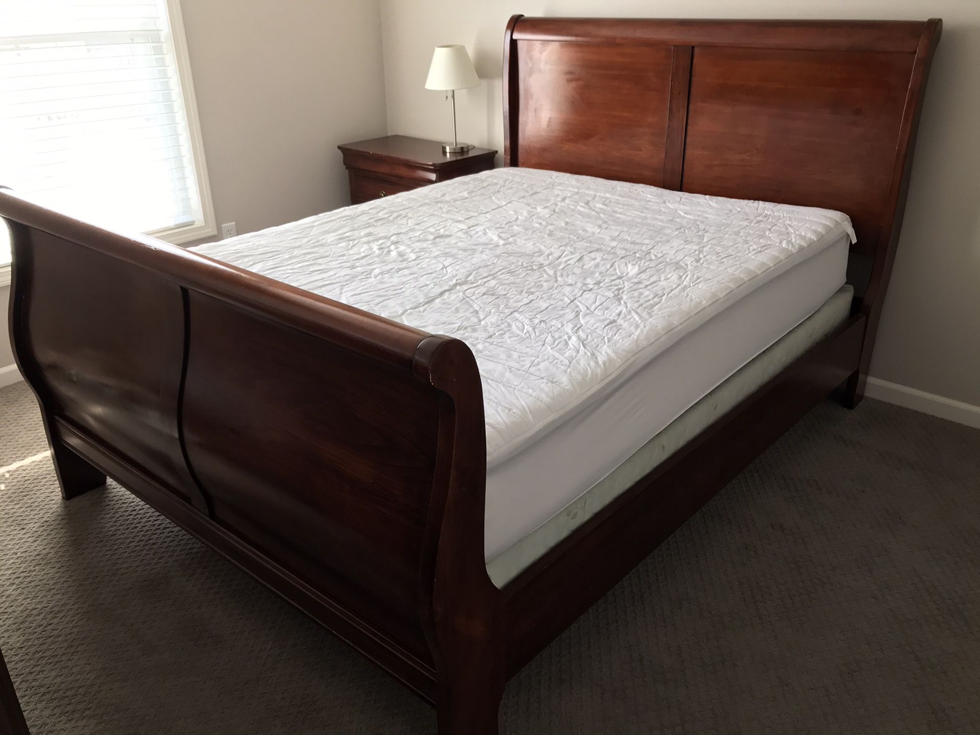 Queen bed frame and nightstand