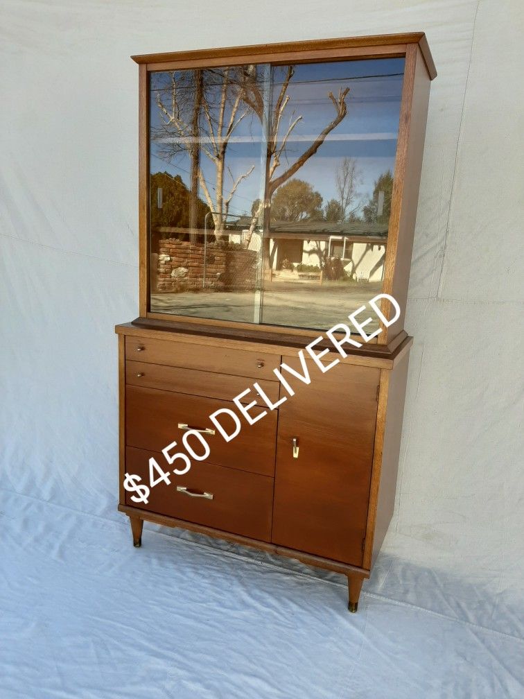 Burnett's Mid Century Modern Wooden China Cabinet