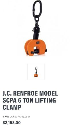 RENFROE MODEL SCPA 6 TON LIFTING CLAMP