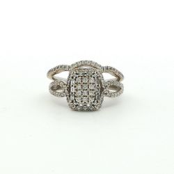 Ladies 1ctw Diamond 14k White Gold Wedding Set Size 9.5 11061065