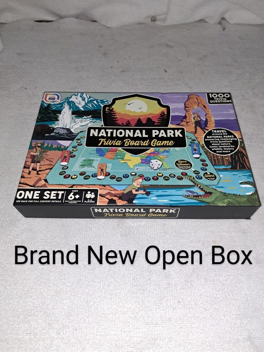 Brand New Open Box National Parks Trivia Board Game (Is Complete Nothing Missing)
