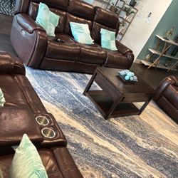 Leather Sofa Set Recliner