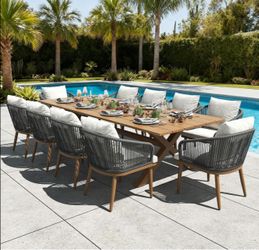 Outdoor Patio Dining Set – Table and 10 Chairs