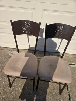 Two metal coffee chairs