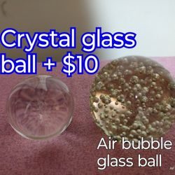 Real Crystal Ball Paper Weight And Nice Big Bubbled Crystal Ball Paper Weight 