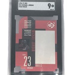1996 Upper Deck UD3 Michael Jordan #23 Star Focus SGC 9 Die Cut Mint Card Bulls