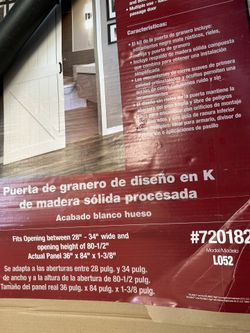 RELIABILT 36-in x 84-in White Primed K-frame Mdf Single Bypass Barn Door 