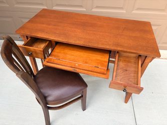 Wood Desk and Chair Set