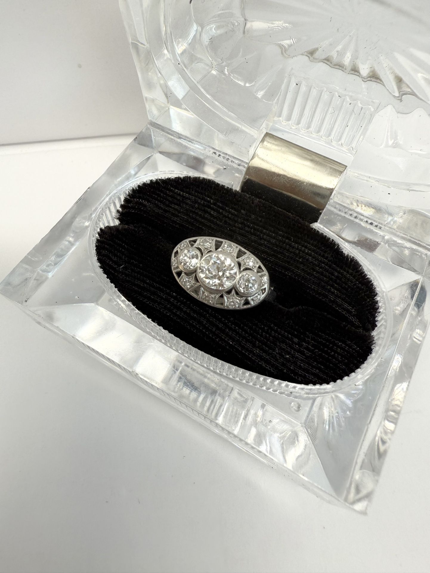 Platinum Diamond Art Deco Ring
