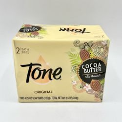 Tone Cocoa Butter Bar Soap 2 Pack 4.25 oz Bars Sealed Original NEW Discontinued