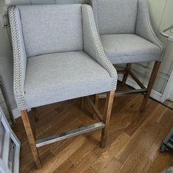 Grey Bar Stools Set Of 2