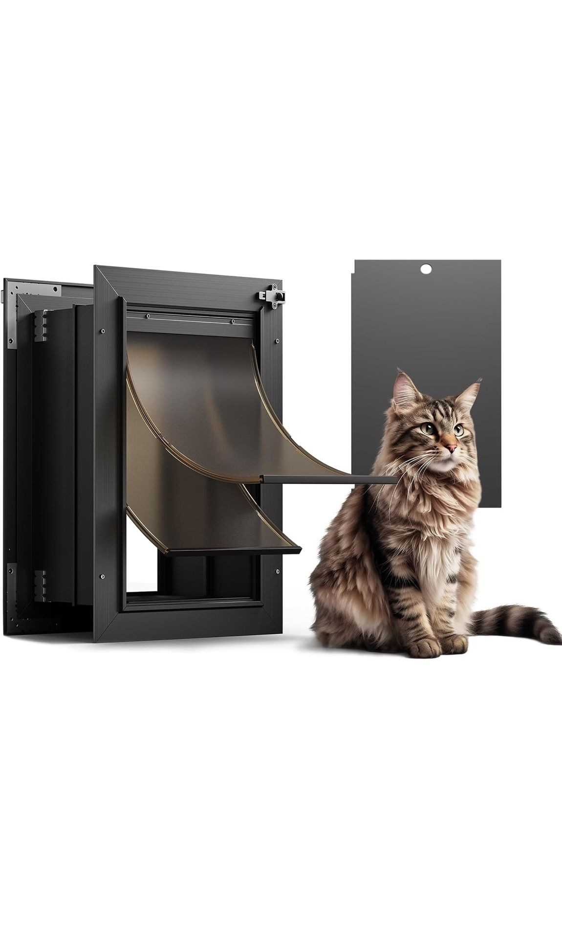 Cat Door for Wall, All Aluminum Doggy Doggie Pet Door Small Dog Door,