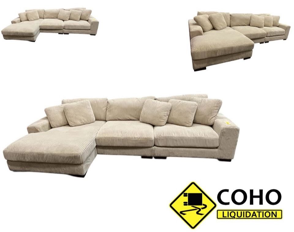Wide Corduroy Section Sofa