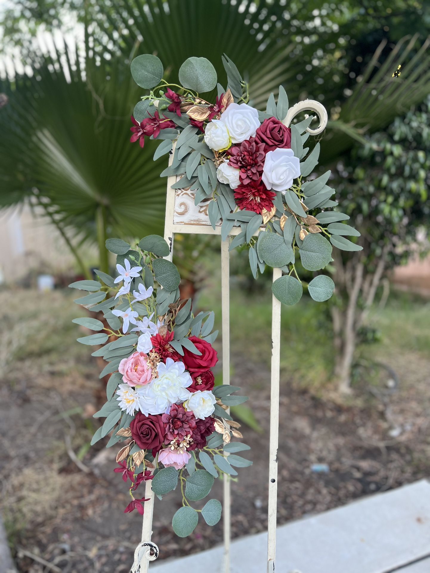 Two Garland for Welcome Sign, Wedding Party Decorations, Birthday, Special Events, Thanksgiving, Autumn , Fall Decor Artificial Flowers