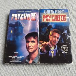 PSYCHO II & PSYCHO III VHS VCR VIDEO CASSETTE TAPE HORROR MOVIES 