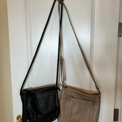 Black And Taupe Leather Purses $45 For Both