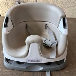 Ingenuity Baby Base 2-in-1 Booster Seat with Tray – Gray/White
