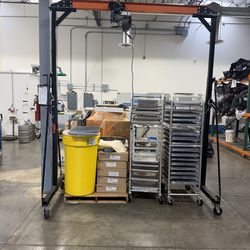 Portable telescoping gantry crane and motorized lift