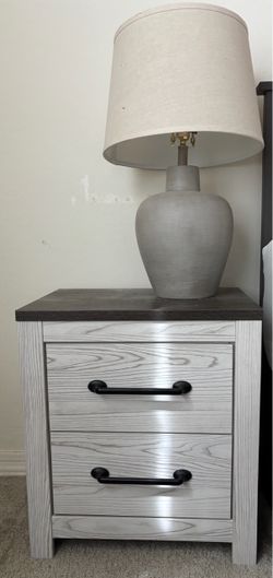 Two-Drawer Nightstand with Dark Top