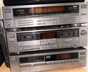 JVC Stereo System, Amplifier, CD Changer, Double Cassette Deck