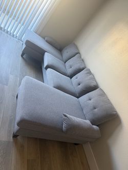 Gray Fabric Sectional Sofa with Chaise