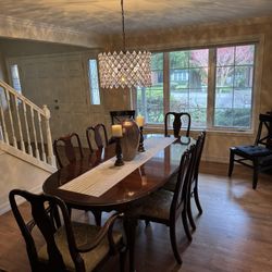 Ethan Allen Queen Ann Cherry Table Chairs Hutch