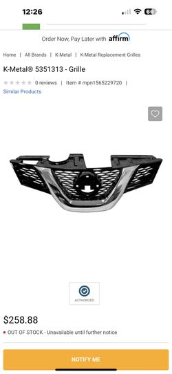 Brand New Nissan Roque Grille