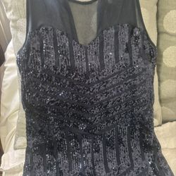 Navy blue sequence dress