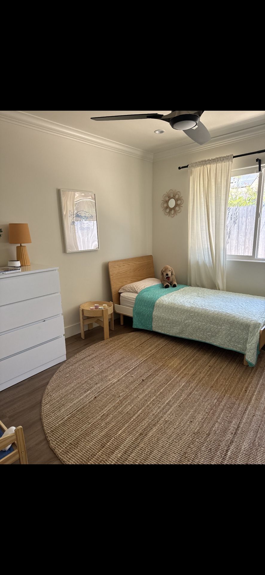 Crate & Barrel Paxson Bed – Complete Set (HB/FB/Rails/Legs/Hardware)