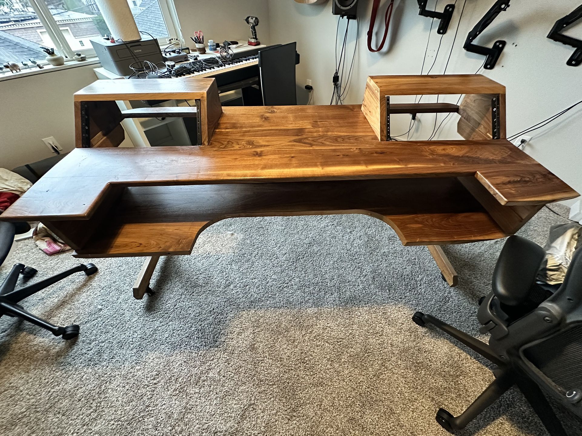 Handmade Walnut Music Production Desk 