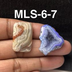 Multi-Stone Mix Shape Gemstone Cabochon-2Pc Lot-MLS-6-7