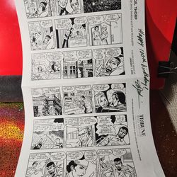 Comic strip for Gil Thorp SIGNED INSCRIBED Print by originator Jerry Jenkins W/coa