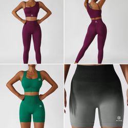 Women Shorts Leggings Seamless Scrunch Gym Sets Activewear Yoga Workout