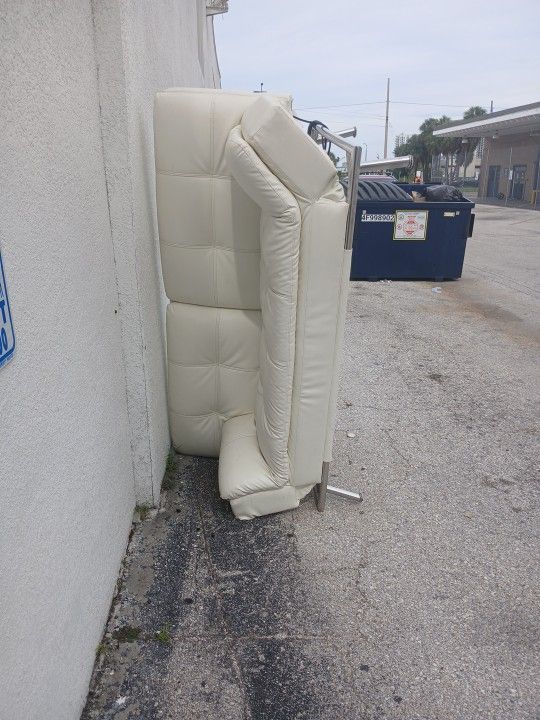 Cream Leather Couch