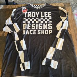 TROY LEE DESIGNS GP Checker RACE JERSEY SHIRT MOTOCROSS SIZE L #98 “cunnien”