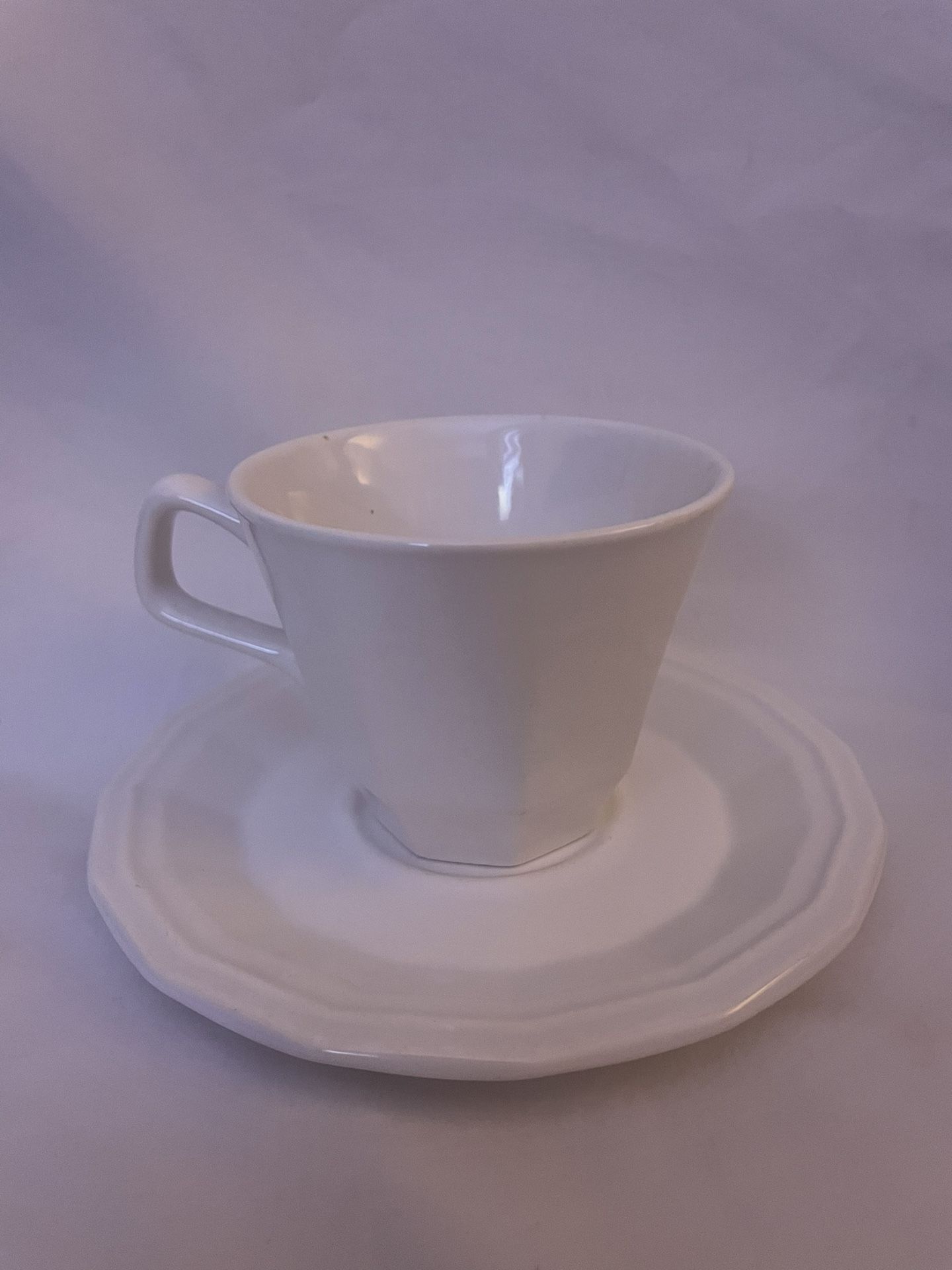 Homer Laughlin Designer Group Colonial White Teacups & Saucers Set Of 8