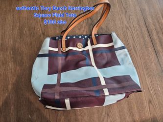 authentic Tory Burch Kerrington Square Plaid Tote