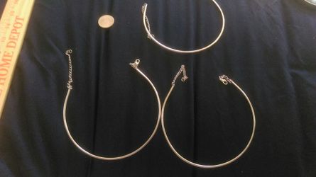 Collection of 3 silver choker necklaces