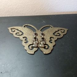 GORGEOUS VTG 8" Ornate Brass Butterfly Door Knocker

