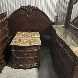 King Size Marble Top Bedroom Set 