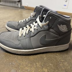 Nike Air Jordans 1 Mid Grey White