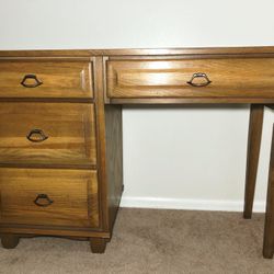 Vintage Solid Wood Golden Honey Desk