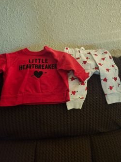 2-piece Valentine's Day boys outfit.