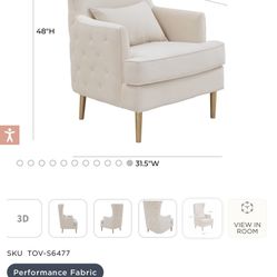 TOV Brand high back Tufted Chair (s)