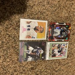 4 Micah Parsons Rookie Football Cards All Parallels Red Ice Prizm, Pink & Bronze Foil Dallas Cowboys Superstar 
