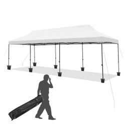 10x30 Pop Up Canopy Tent, Commercial Instant Canopy Heavy Duty With Roller Bag, 8 Sand Bags,