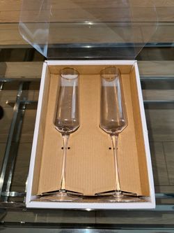 Elegant Gold Rim Champagne Flutes – Set of 2