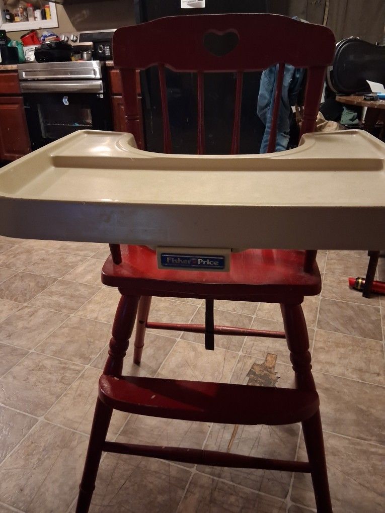 Fisher Price Red Wooden High Chair