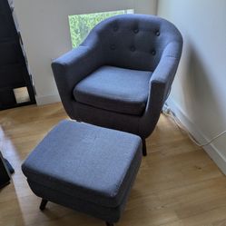 Blue Chair And Ottoman - Great For Reading!