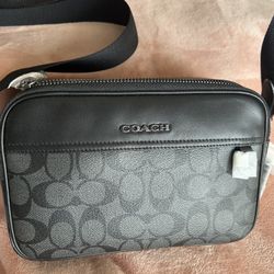 Coach Camera Bag ( New, Color Charcoal/black)